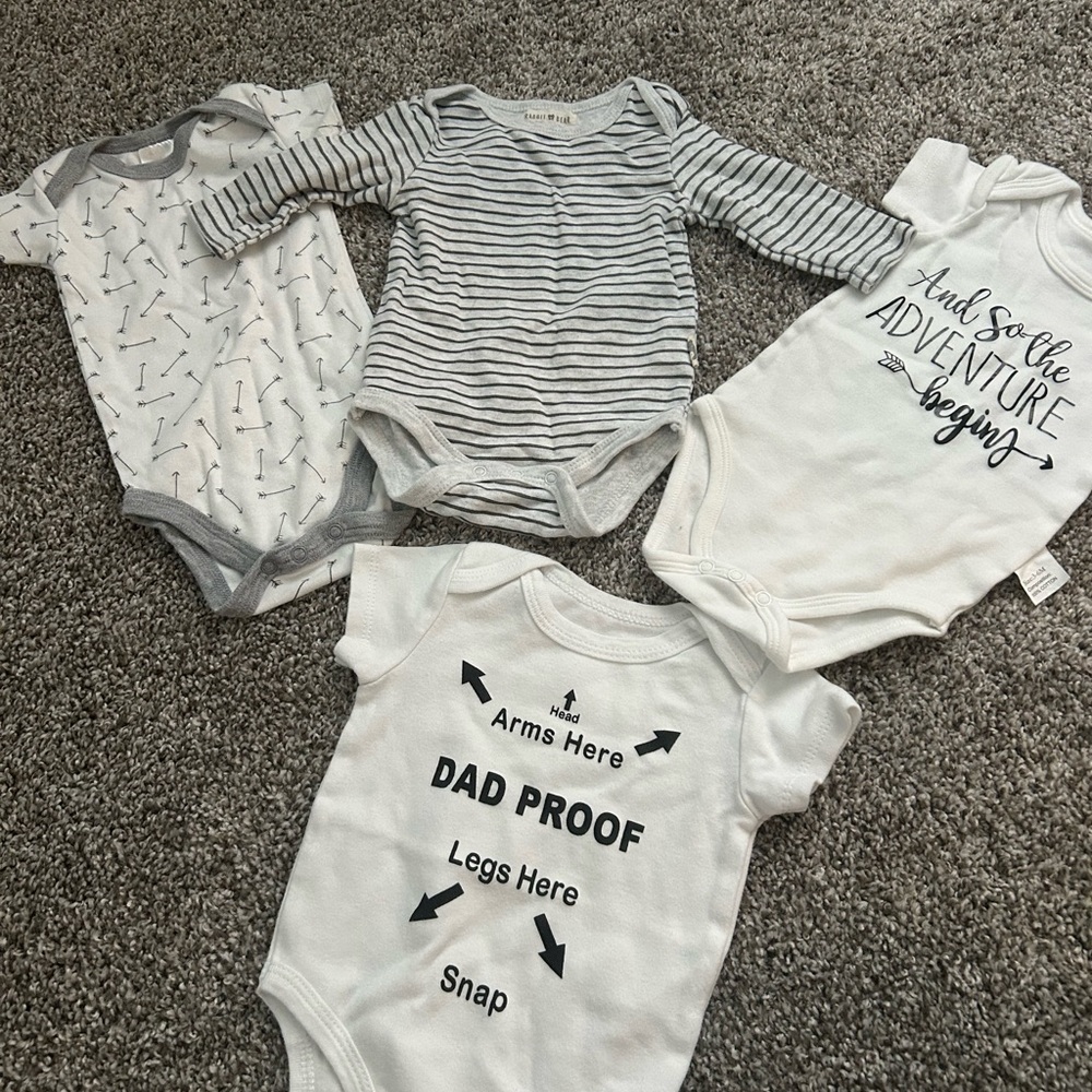 Striped and Graphic Print Kids One Piece Set